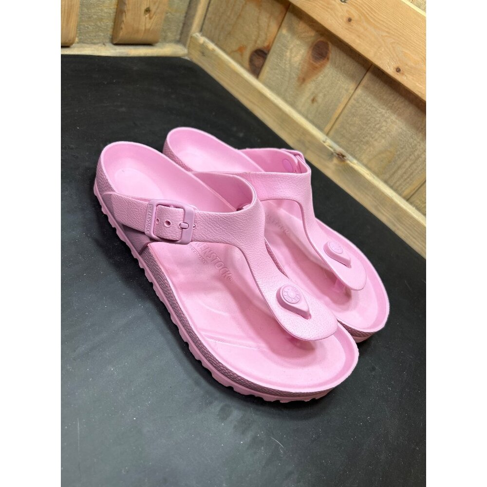 Birkenstock Womens Fondant Pink EVA Gizeh Sandals Size 5 EU 36 Adjustable Strap